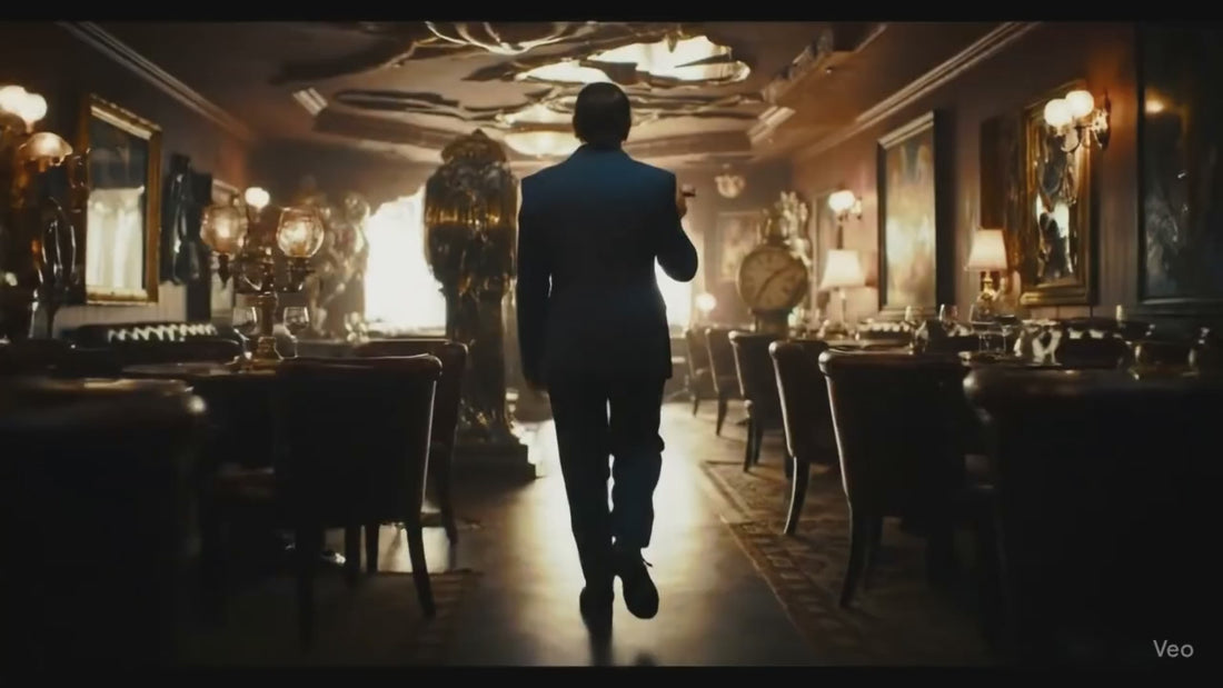 cigars in beirut, a video of a guy walking and smoking a cigar in beirut in a surrealistic video settings, and this guy seems to be the well known artist salvador dali